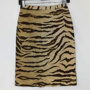 Dolce & Gabbana tiger print brown tan and black pencil skirt size 40 size 0